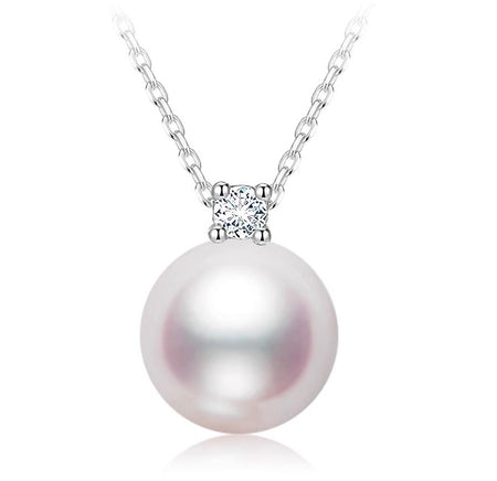 Califina Natural Seawater Akoya Pearl 7.5-8mm Necklace with S925 Silver Necklace