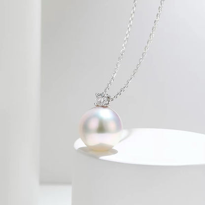 Califina Natural Seawater Akoya Pearl 7.5-8mm Necklace with S925 Silver Necklace