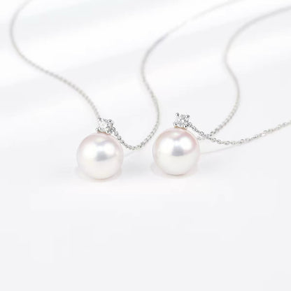 Califina Natural Seawater Akoya Pearl 7.5-8mm Necklace with S925 Silver Necklace