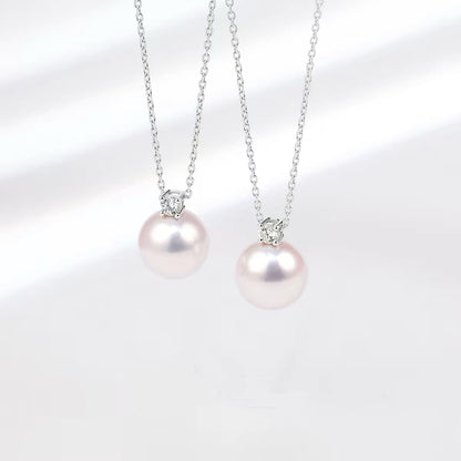 Califina Natural Seawater Akoya Pearl 7.5-8mm Necklace with S925 Silver Necklace