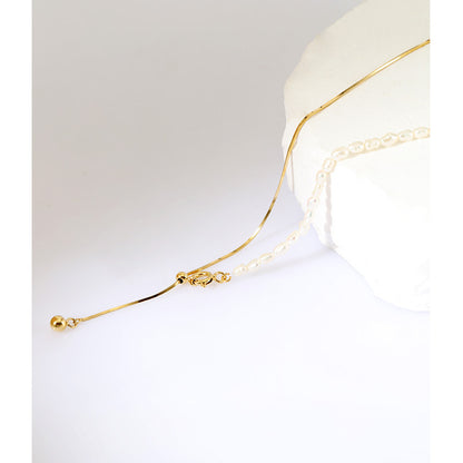Califina S925 Sterling Silver Adjustable Freshwater Pearl Necklace