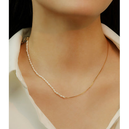 Califina S925 Sterling Silver Adjustable Freshwater Pearl Necklace