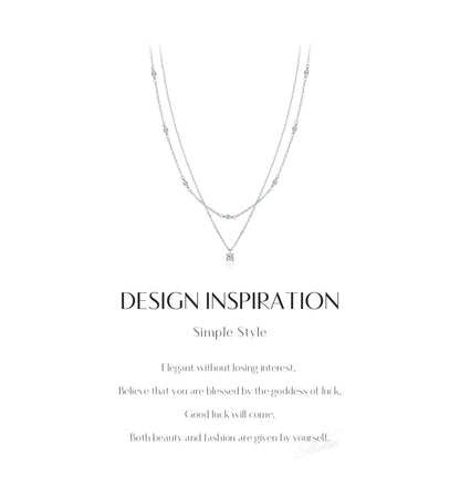 Sterling silver double layer moissanite necklace