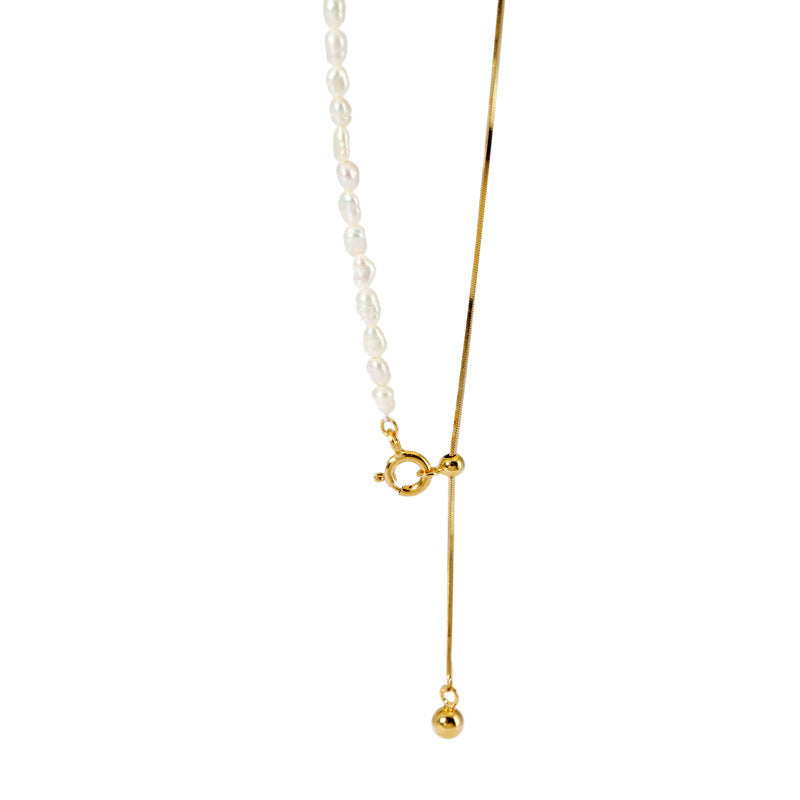 Califina S925 Sterling Silver Adjustable Freshwater Pearl Necklace
