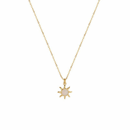 Califina S925 Sterling Silver Sun Shape with Fritillaria Necklace