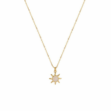 Califina S925 Sterling Silver Sun Shape with Fritillaria Necklace