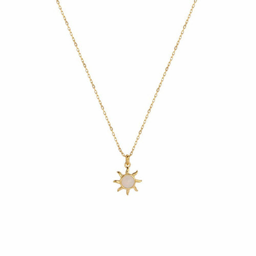 Califina S925 Sterling Silver Sun Shape with Fritillaria Necklace