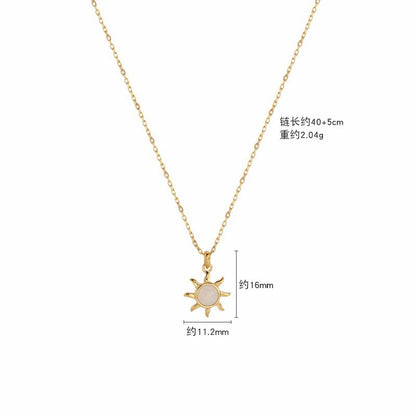 Califina S925 Sterling Silver Sun Shape with Fritillaria Necklace