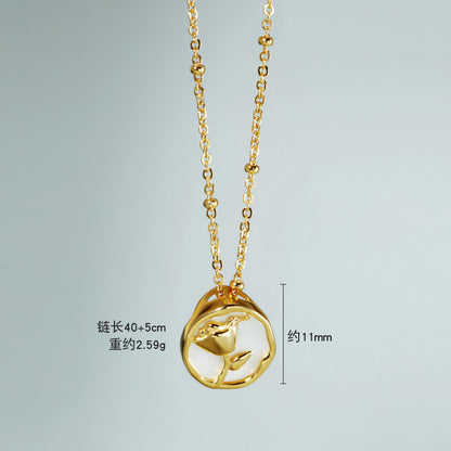 Califina S925纯银玫瑰形耳环