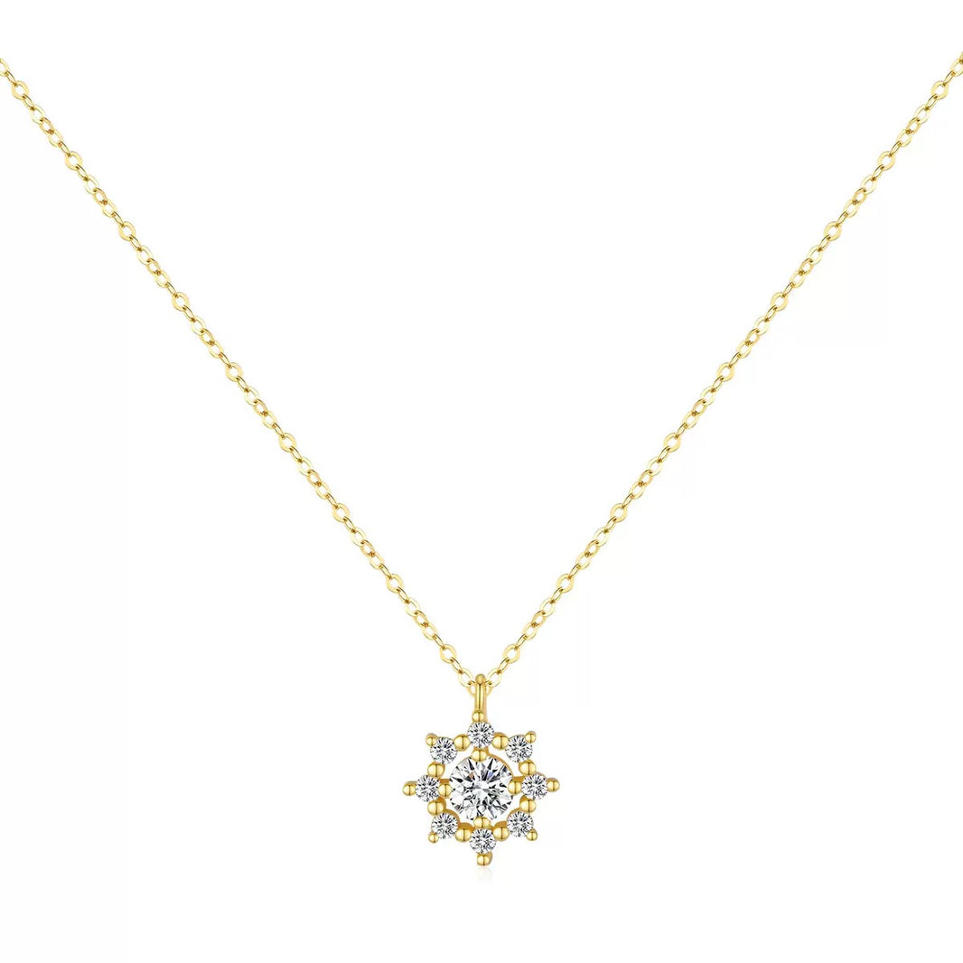 Sterling925 moissanite snow shape necklace