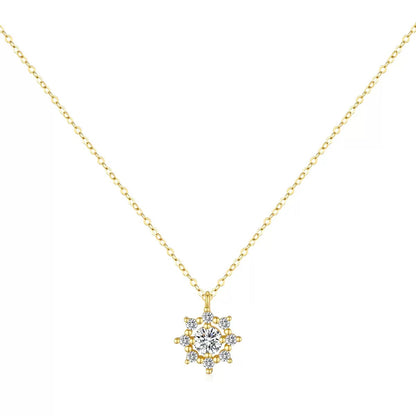 Sterling925 moissanite snow shape necklace