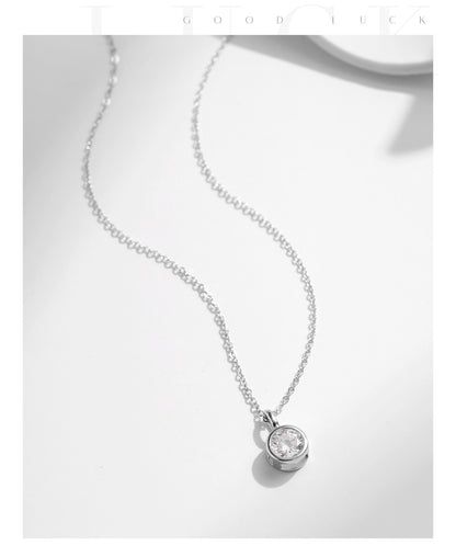 s925 sterling moissanite diamond necklace