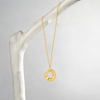 S925 sterling silver 18k gold necklace